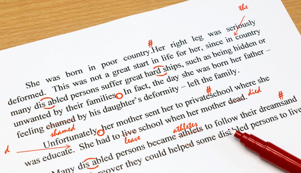 Proofreading marks for self-publishing book printing.