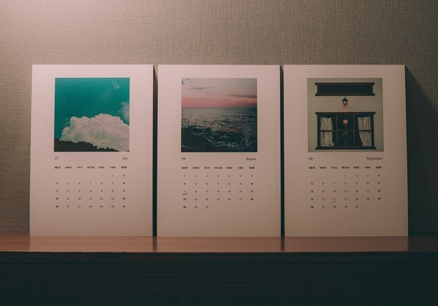 A custom printed wall calendar template