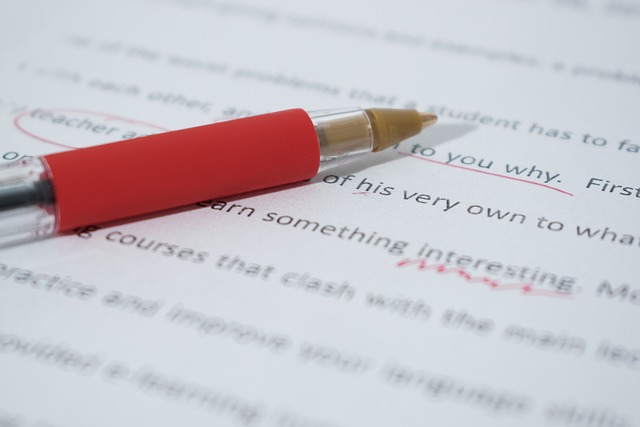 A manuscript with red penned edit markings by a self-publishing author